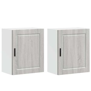 vidaXL Armoires murales de cuisine 2 pcs Porto sonoma gris