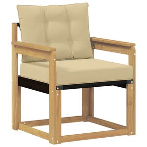 vidaXL Canap&eacute; d&rsquo;ext&eacute;rieur Bois d'acacia massif et Textil&egrave;ne Blanc