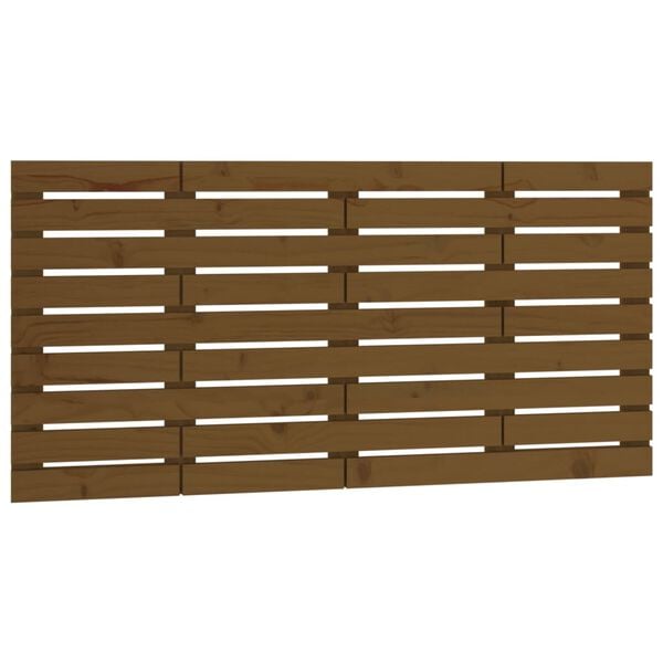 vidaXL T&ecirc;te de lit murale Marron miel 146x3x63 cm Bois massif de pin