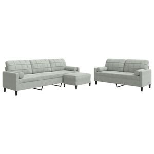 vidaXL Ensemble de canap&eacute;s 3 pcs et coussins et traversins velours