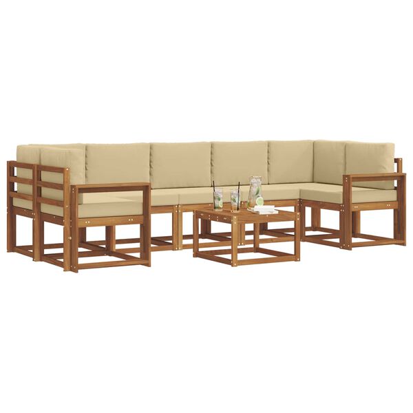 vidaXL Ensemble de canap&eacute;s d'ext&eacute;rieur 8 pcs Naturel et Beige