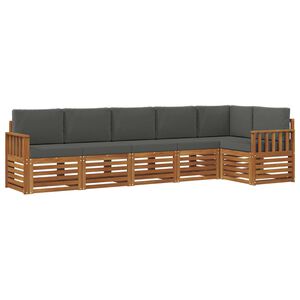 vidaXL Ensemble de canap&eacute;s d'ext&eacute;rieur 6 pc Naturel et Anthracite