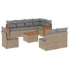 vidaXL Salon de jardin avec coussins 9 pcs beige r&eacute;sine tress&eacute;e