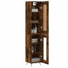 vidaXL Buffet haut Chêne fumé 34,5x34x180 cm Bois d'ingénierie