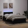 vidaXL Sommier &agrave; lattes de lit avec matelas et LED noir 120x220 cm velours