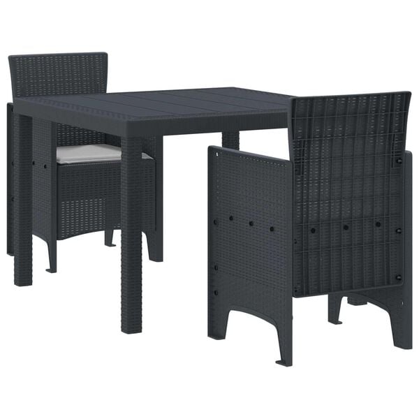 vidaXL Ensemble de salle &agrave; manger pour jardin 3 pcs Anthracite