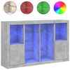 vidaXL Buffets avec lumi&egrave;res LED 3 pcs gris b&eacute;ton bois d'ing&eacute;nierie