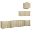 vidaXL Ensemble de meuble TV 4 pcs Ch&ecirc;ne sonoma Bois d'ing&eacute;nierie