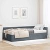 vidaXL Cadre de lit d'angle avec matelas Autre 2 pcs Gris Velours
