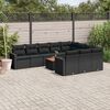 vidaXL Salon de jardin 11 pcs avec coussins noir r&eacute;sine tress&eacute;e