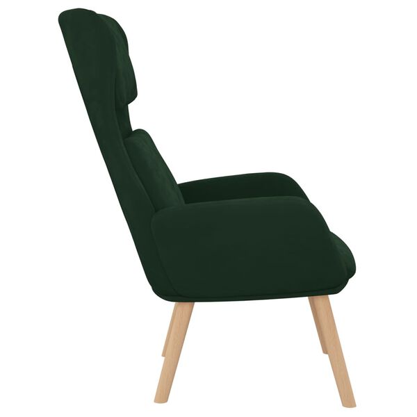 vidaXL Chaise de relaxation Vert foncé Velours