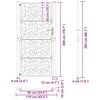 vidaXL Portail de jardin noir 100x200 cm en acier avec motif feuille