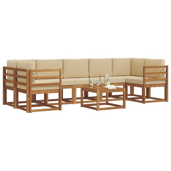 vidaXL Ensemble de canap&eacute;s d'ext&eacute;rieur 8 pcs Naturel et Beige