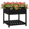 vidaXL Jardinière avec étagère Noir 82,5x82,5x81 cm Bois massif de pin
