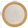 vidaXL Tapis tressé Blanc et naturel 90 cm Jute et coton Rond