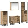 vidaXL Ensemble de mobilier de salle de bain 4 pcs ch&ecirc;ne artisanal