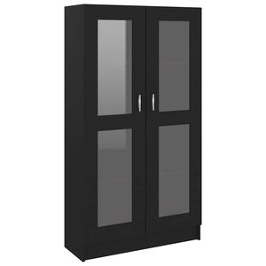 vidaXL Armoire &agrave; vitrine Noir 82,5x30,5x150 cm Bois d'ing&eacute;nierie