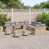 vidaXL Ensemble de canap&eacute; de jardin 14 pcs Beige polyrotin