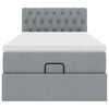 vidaXL Cadre de lit ottoman avec matelas gris clair 80x200 cm tissu