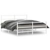 vidaXL Cadre de lit m&eacute;tal sans matelas et pied de lit blanc 150x200 cm