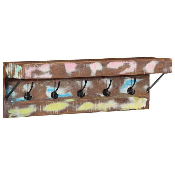 vidaXL Porte-manteau avec étagère Marron Bois massif de récupération
