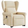 vidaXL Fauteuil inclinable de massage Cr&egrave;me Tissu