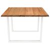 vidaXL Table à manger avec bord naturel 180x100x74cm bois massif chêne