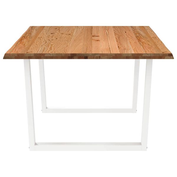 vidaXL Table à manger avec bord naturel 180x100x74cm bois massif chêne