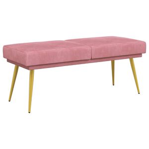 vidaXL Banc &agrave; double couche Rose 120 x 45 x 46 cm Velours