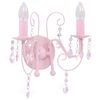 vidaXL Applique murale &agrave; perles Rose 2 ampoules E14