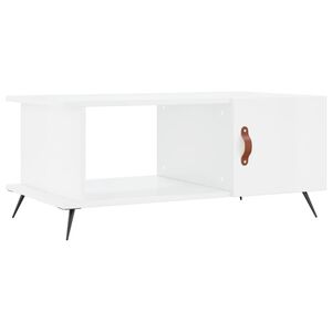 vidaXL Table basse Blanc brillant 90x50x40 cm Bois d'ing&eacute;nierie