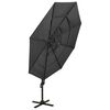 vidaXL Parasol de jardin &agrave; 4 niveaux avec m&acirc;t en aluminium anthracite