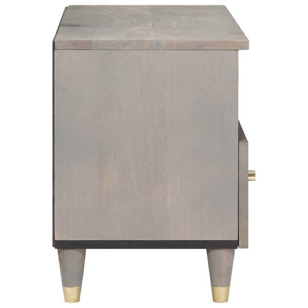 vidaXL Meuble TV Gris 70 x 33 x 46 cm Bois de mangue massif