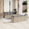 vidaXL Salon de jardin avec coussins 9pcs m&eacute;lange beige r&eacute;sine tress&eacute;e