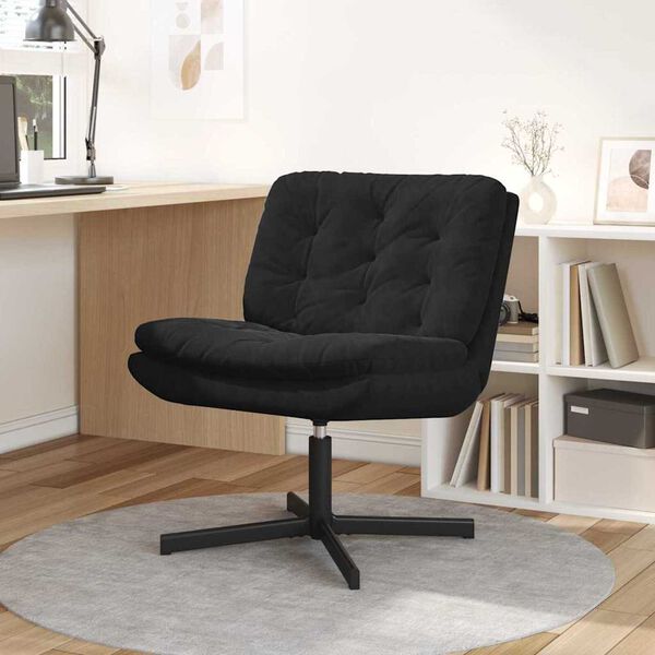 vidaXL Fauteuil relaxant pivotant Noir 63 x 75 x 76 cm Velours