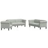 vidaXL Ensemble de canap&eacute;s 3 pcs gris clair velours