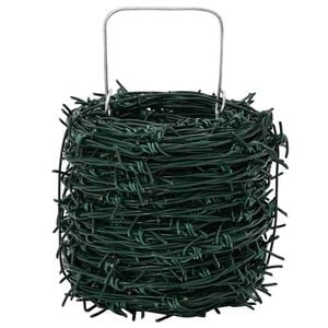 vidaXL Fil de fer barbel&eacute; d'enchev&ecirc;trement rouleau vert 100 m