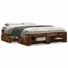 vidaXL Cadre de lit sans matelas ch&ecirc;ne fum&eacute; 120x190 cm bois ing&eacute;nierie