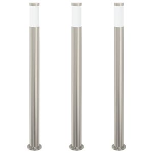 vidaXL Borne lumineuse lot de 3 110 cm acier inoxydable IP44