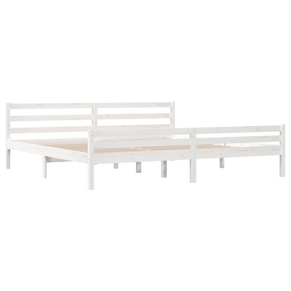 vidaXL Cadre de lit sans matelas blanc bois massif 180x200 cm