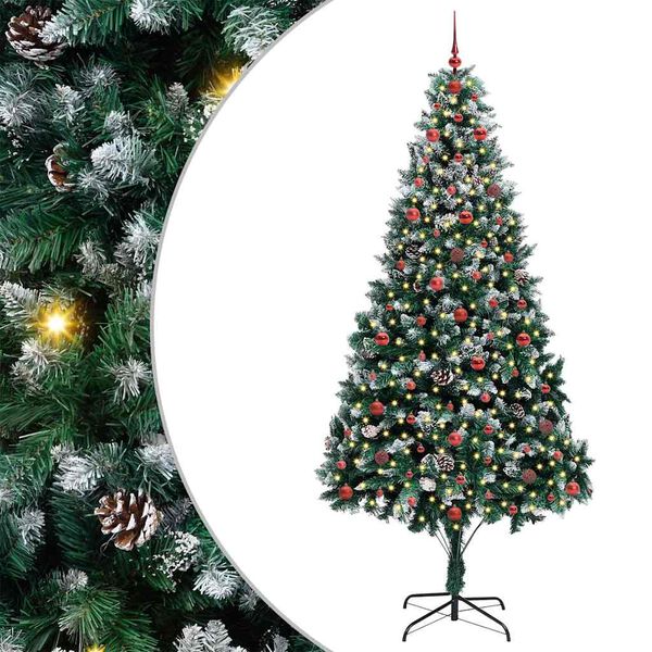 vidaXL Sapin de No&euml;l artificiel Vert 240 cm PVC, Acier et Plastique