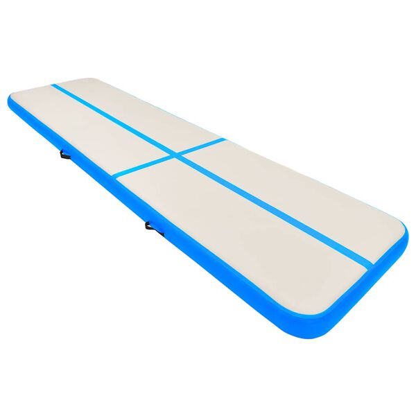 vidaXL Tapis gonflable de gymnastique avec pompe 800x100x20cm PVC Bleu