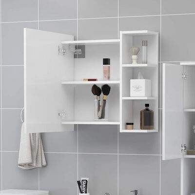 vidaXL Armoire à miroir de salle de bain Blanc Bois d’ingénierie