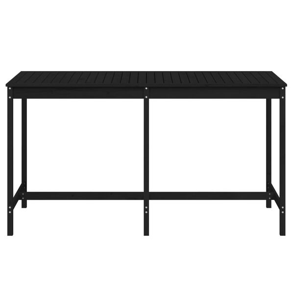 vidaXL Table de jardin noir 203,5x90x110 cm bois massif de pin