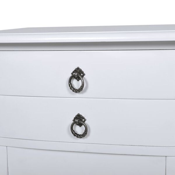 vidaXL Table de chevet avec 2 tiroirs Blanc