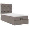 vidaXL Lit ottoman avec matelas et LED taupe 90x200 cm tissu