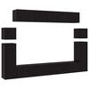 vidaXL Ensemble meuble TV 8 pcs Ch&ecirc;ne noir Bois d'ing&eacute;nierie