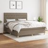 vidaXL Sommier &agrave; lattes de lit avec matelas Taupe 180x200 cm Tissu