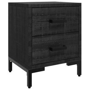 vidaXL Table de chevet Noir 36x30x45 cm Bois de pin massif