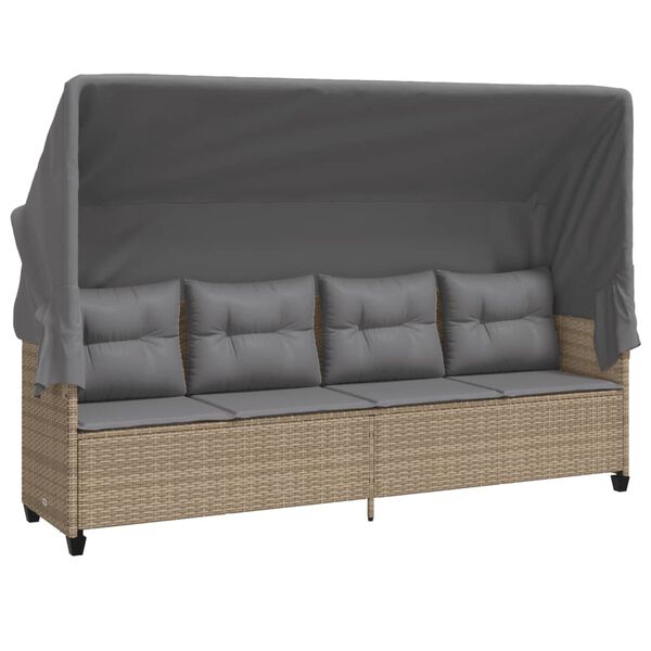 vidaXL Salon de jardin avec coussins 5 pcs beige r&eacute;sine tress&eacute;e